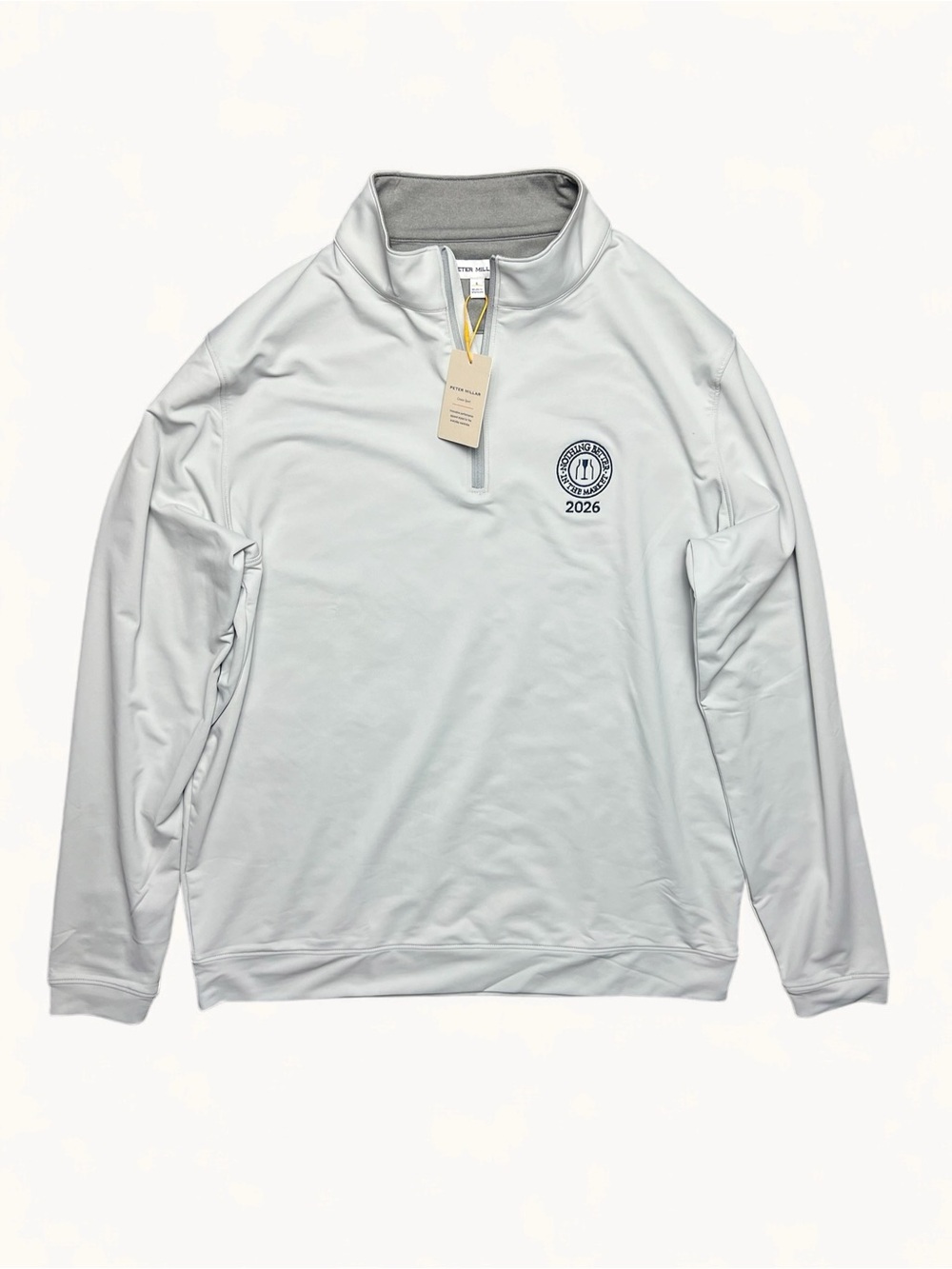 Peter Millar Perth Performance Quarter Zip Mens L Gray Golf Pullover NWT